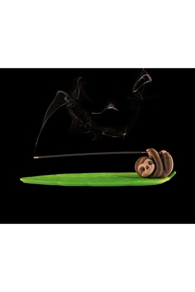 HaBu Lab Tembel Hayvan Figürlü Yaprak Tasarımlı Dekoratif Tütsülük