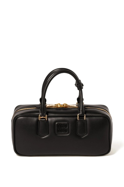 Miu Miu حقيبة يد هوبو جلدية كروس بودي من أركادي للنساء مع كاميرا ومقبض علوي