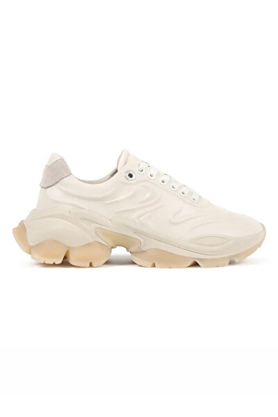 BRONX Beige Sneakers Natural Leather High Sole Linn-Y