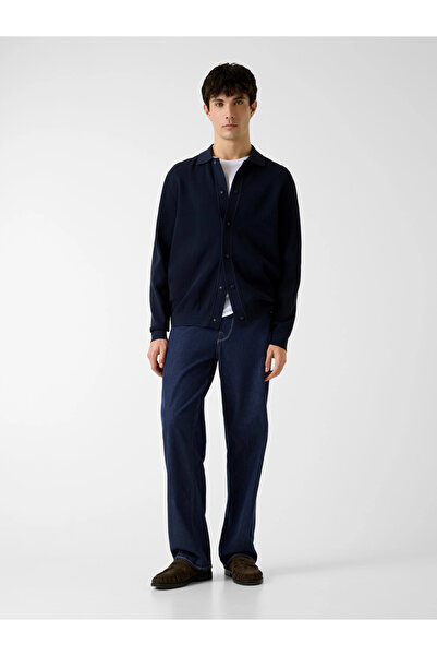 Guess Polo Buttoned Technical Men's Black Cardigan M6Rr37Z5062-G7Dc