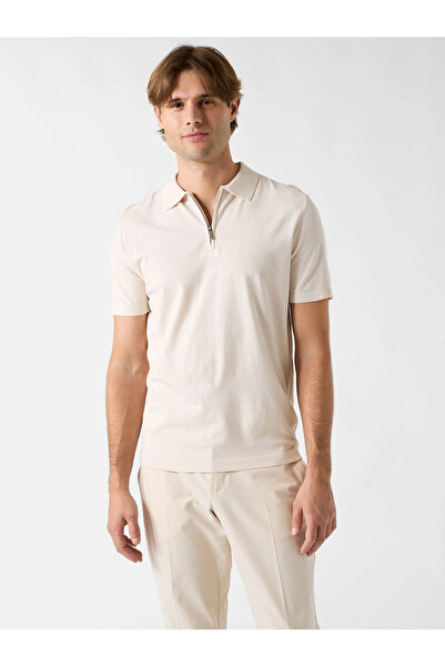 Guess Kadir Teknik Men's Short Sleeve Polo Collar Cream Knitwear M6Rr15Z4442-...