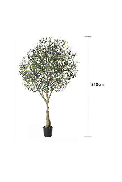 ZVEZVIA شجرة زيتون صناعية بطول 210 سم في أصيص مع ثمار وأغصان واقعية، هدية منز...