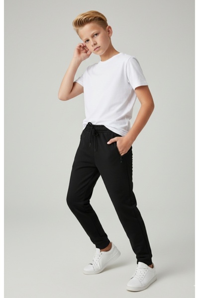 nk kids Boys' Elastic Waist Lace-Up Full-Fit Fun Sweatpants with Double Zippe...