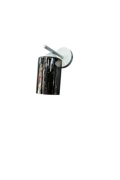 BİAVİZE White Chrome Wall Sconce with Smoked Glass