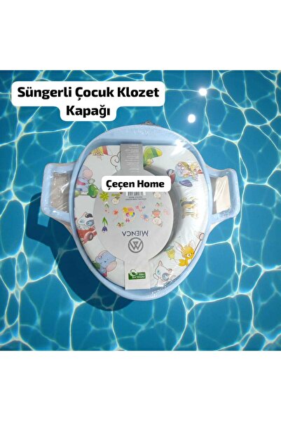 ÇEÇEN HOME Süngerli Çocuk Klozet Kapağı Çocuk Klozet Adaptörü Kulplu Desenli,...