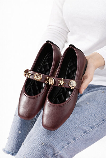 STOCON Women's Skin Burgundy Seashell Babet Office Home and Outdoor Shoes Stc...