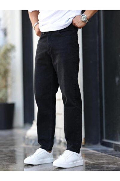 Store Men's Black Washed Boyfriend Denim Pants - 98% Cotton Stretchy Comforta...