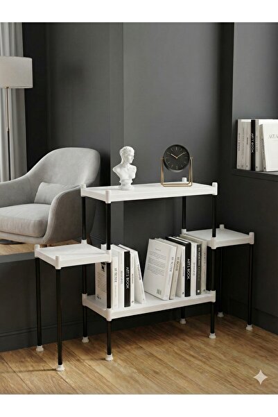 Lider Tunç TUNİVA NİVA Çok Amaçlı 4 Bölmeli Raf Ünitesi: Modern Basamaklı Kit...