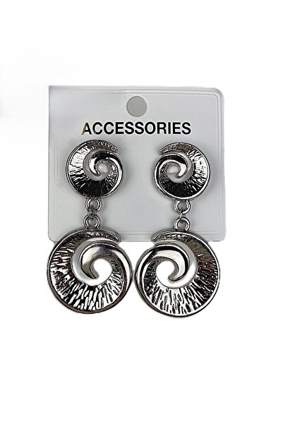 Furtek Aksesuar Kadın Rhodium Çelik Dönence Model Küpe Sallantılı Lak Kaplama Kararmaz 6 cm