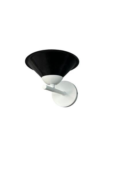 BİAVİZE White Chrome Wall Sconce with Black Japanese Hat