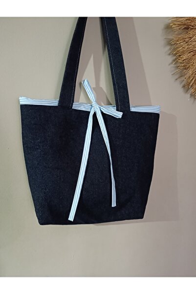 ÖZLEM HANDMADE Dark Blue Denim Shoulder Bag