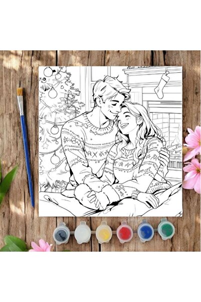 CHVE DESIGN 20x20 Tuval Boyama Seti Etkinlik Sevgililer Günü, Çift Etkinlikle...