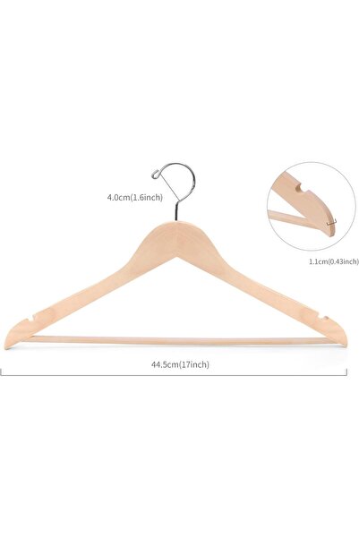 Nature Smile علاقات ملابس من الخشب الطبيعي الصلب - 20 قطعة