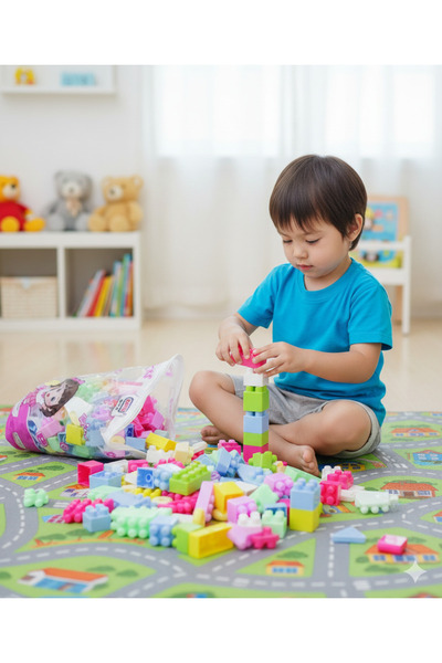 Toy مجموعة مكعبات بناء تعليمية للأطفال - 30+ قطعة ملونة لتنمية الإبداع