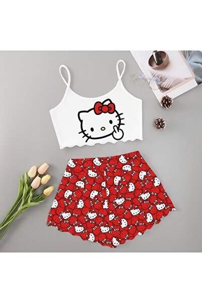 PEMBİŞ HOMEWEAR Hello Kitty 2 Askılı Şort Takımı