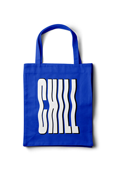 INKD Artistic Gabardine Cloth Bag – Typography Chill Text Printed Design - 35X40