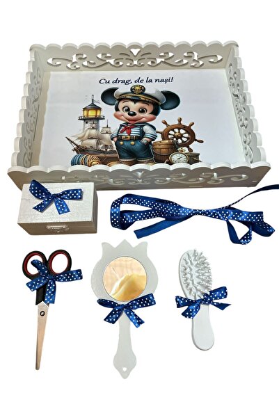 OBSIDION Tavita mot / turta plastic dantelat - albastru inchis Mickey marinar