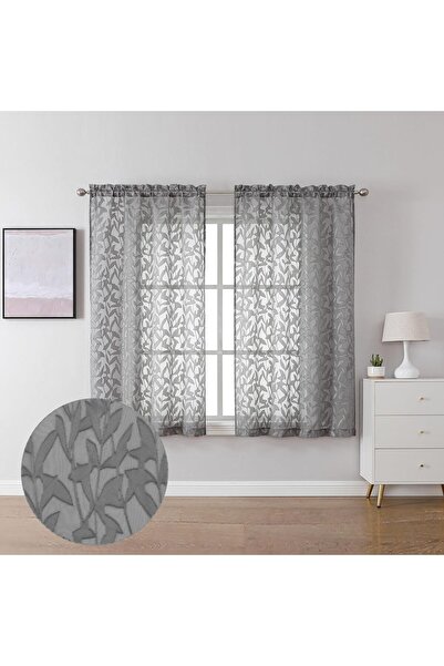 Generic Lecloud Sheer Curtains for Living Room, Charcoal Gray, 45 Inch Length...