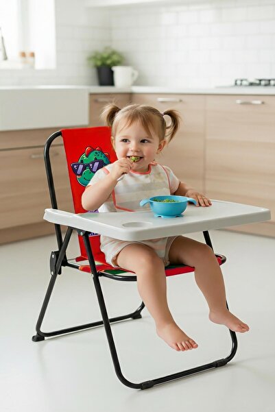 Exent Kids 2–6 Yaş, Baby Dinazor Katlanır Portatif Mama Sandalyesi, Tak-Çıkar...