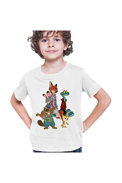 OEM Kids Boys Zootopia All Gang Zootropolis Zootropolis Nick Judy Police T-Shirt