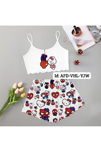 PEMBİŞ HOMEWEAR Hello Kitty 3 Askılı Şort Takımı
