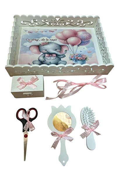 OBSIDION Tavita mot / turta plastic dantelat - roz Dumbo