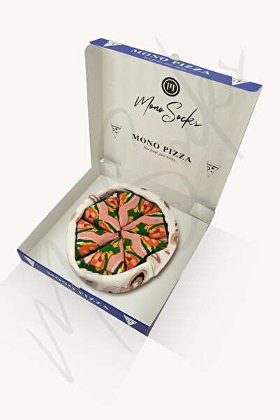 Mono Socks - 4'lü Vege Pizza Pamuklu Çorap