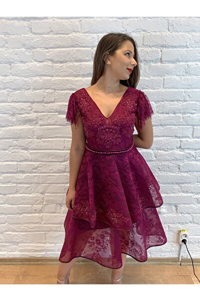 ambar studio Rochie de seară midi din dantelă Marlene