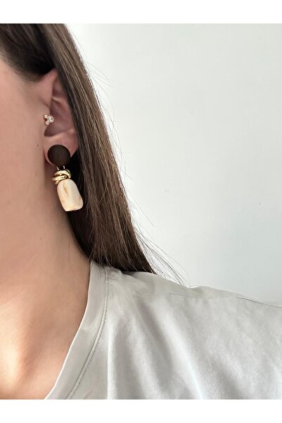 Charmist أقراط فولاذية كريمية اللون