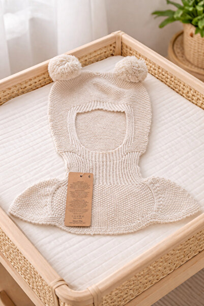 Nimini Kids Ponpon Detaylı Ekstra Yumuşak Soft Boyunluk Bebek ve Çocuk Bere (...