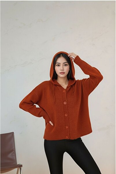 MAMAYAGA Women's Hooded Front Buttoned Soft Knitwear Winter Jacket Suitable f...