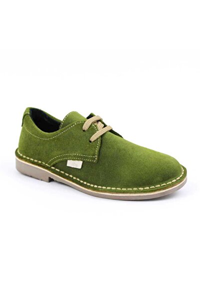 tino Pantofi unisex , pentru copii , din piele naturala , intoarsa 853-VERDE/10