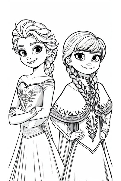Disney Regatul De Gheata Elsa Si Prințesa Ana Carte De Colorat 100 Ilustrate A4