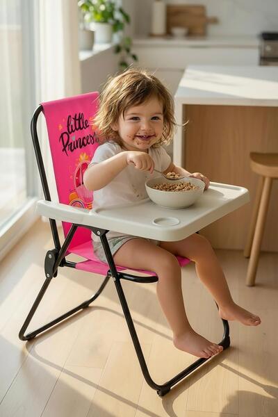 Exent Kids 2–6 Yaş, Little Princes Katlanır Portatif Mama Sandalyesi, Tak-Çık...