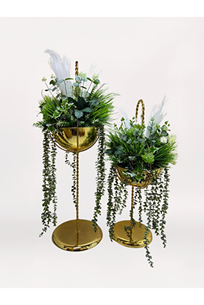 Acarya Design Ayaklı saksıda sarkıntılı çiçek aranjmanı