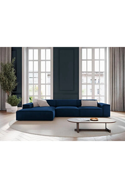 homejoyz Home Joys | Lux Fusion Corner Sofa – Velvet – 280×166×85 cm – Blue
