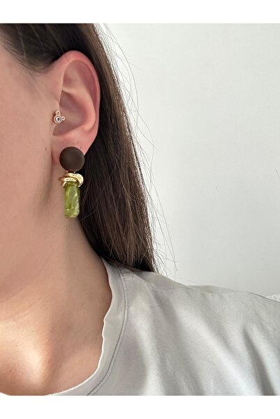 Charmist أقراط من الفولاذ الأخضر اللولبي