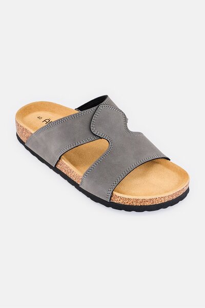 Algspar Men Slip On Cork Sandals, Dark Grey