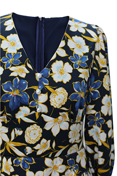 ambar studio Rochie midi din mătase cu imprimeu floral Posie
