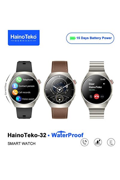 haino teko germany Smartwatch with AMOLED display, curved glass, 3 pairs of i...