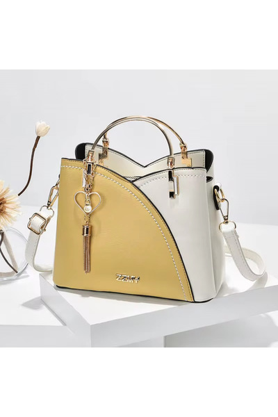 Generic Women Plaid PU Leather Handbag – Heart Charm Top Handle Crossbody Bag