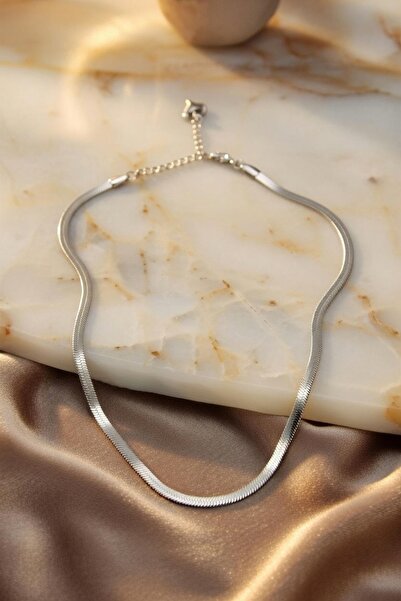 Ankabul Çelik Silver Renk 45 cm İtalyan Zincir Model Kadın Kolye