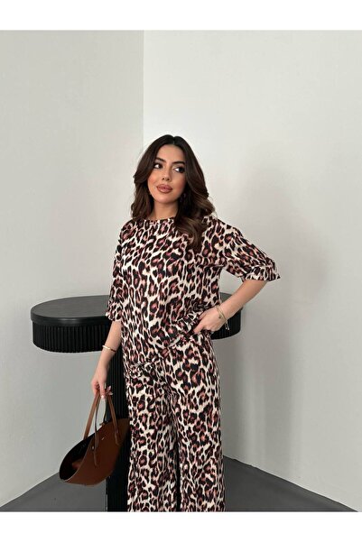 Lady Pixie Leopard Print T-Shirt and Pants Set