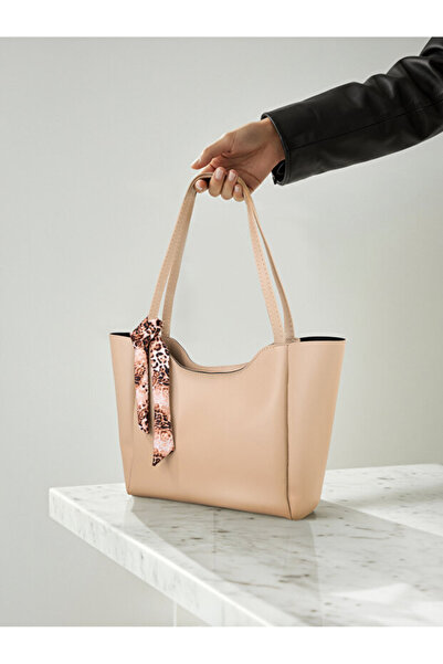 HONEY BAG Lumi̇ Women's Scarf-Shaped Zippered Magnet Closure Shopper Hand and...