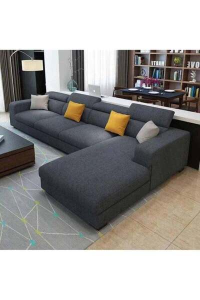 Palma homez | Chic Cushion L-Shape Sofa - Gray - 320x200x90 cm