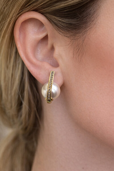 charmove ile kendinizi şımartın أقراط Xuping Rose Gold Pearl المفصلة من حجر ا...