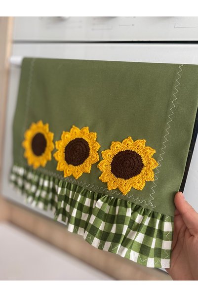 Empressco Sunflower Motif Ruffled Stove Cover