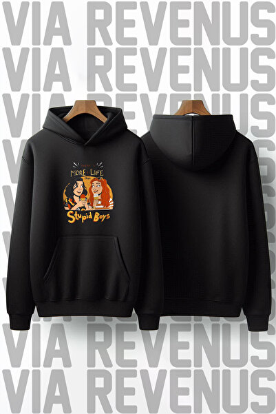 Vordevia Stranger Things Eleven & Max Printed Unisex Oversized Hooded Sweatsh...