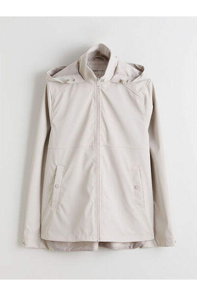 LC Waikiki Γυναικείο αδιάβροχο μπεζ με κουκούλα από το Gülis Store