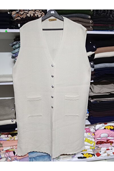 Butik Standart beden uzun triko yelek